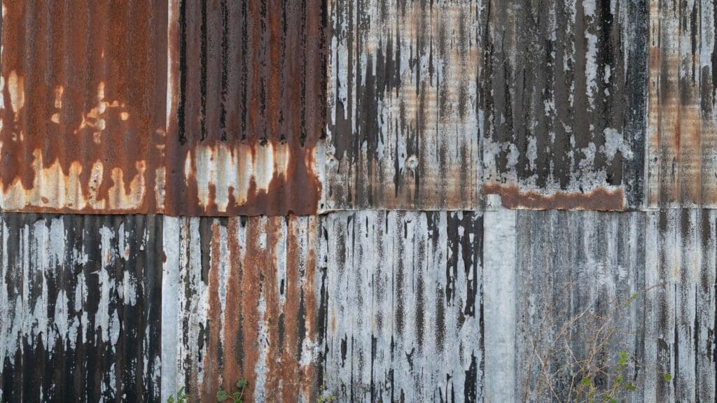 A door coated in garage door rust 