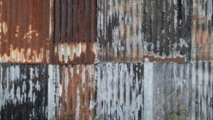 A door coated in garage door rust